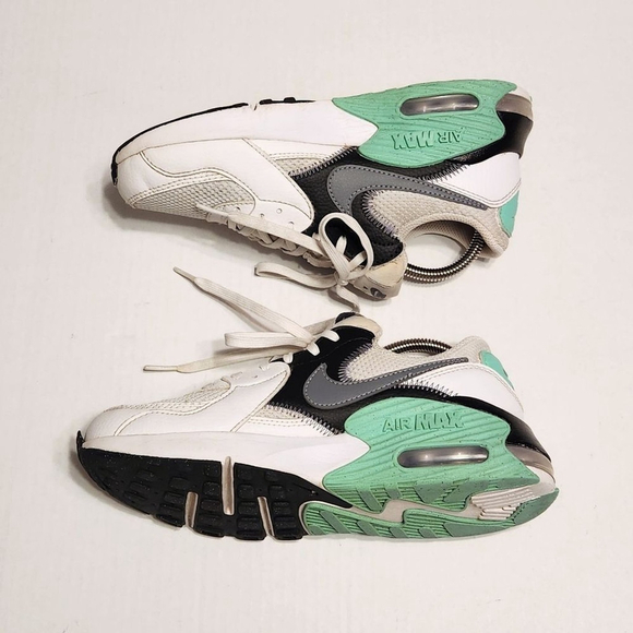 Nike Air Max Excee Leather Mesh Sneakers White Green Grey 6 - Picture 3 of 10
